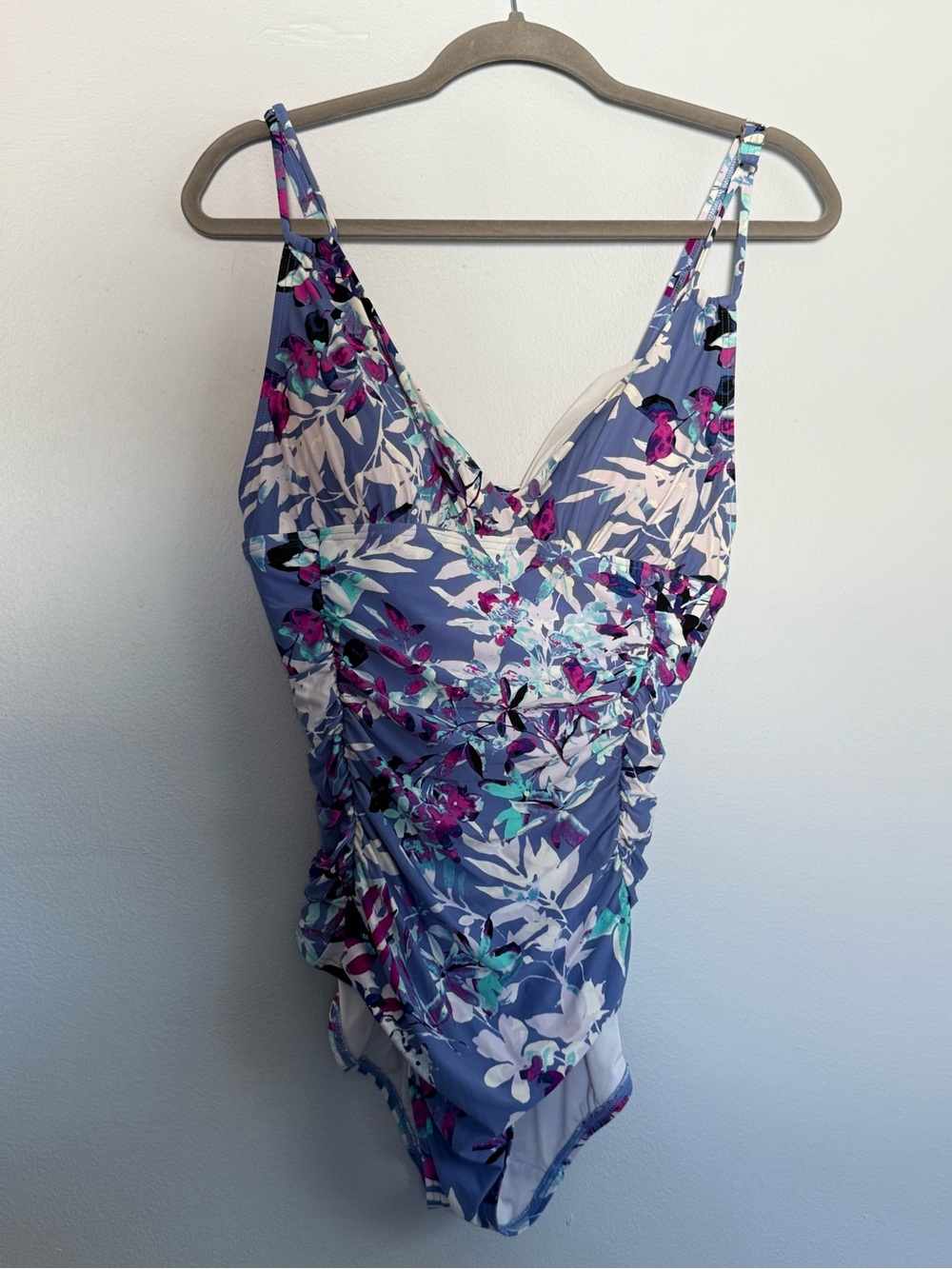 Calvin Klein Lavender Floral V-Neck One-Piece